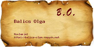 Balics Olga névjegykártya