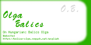 olga balics business card